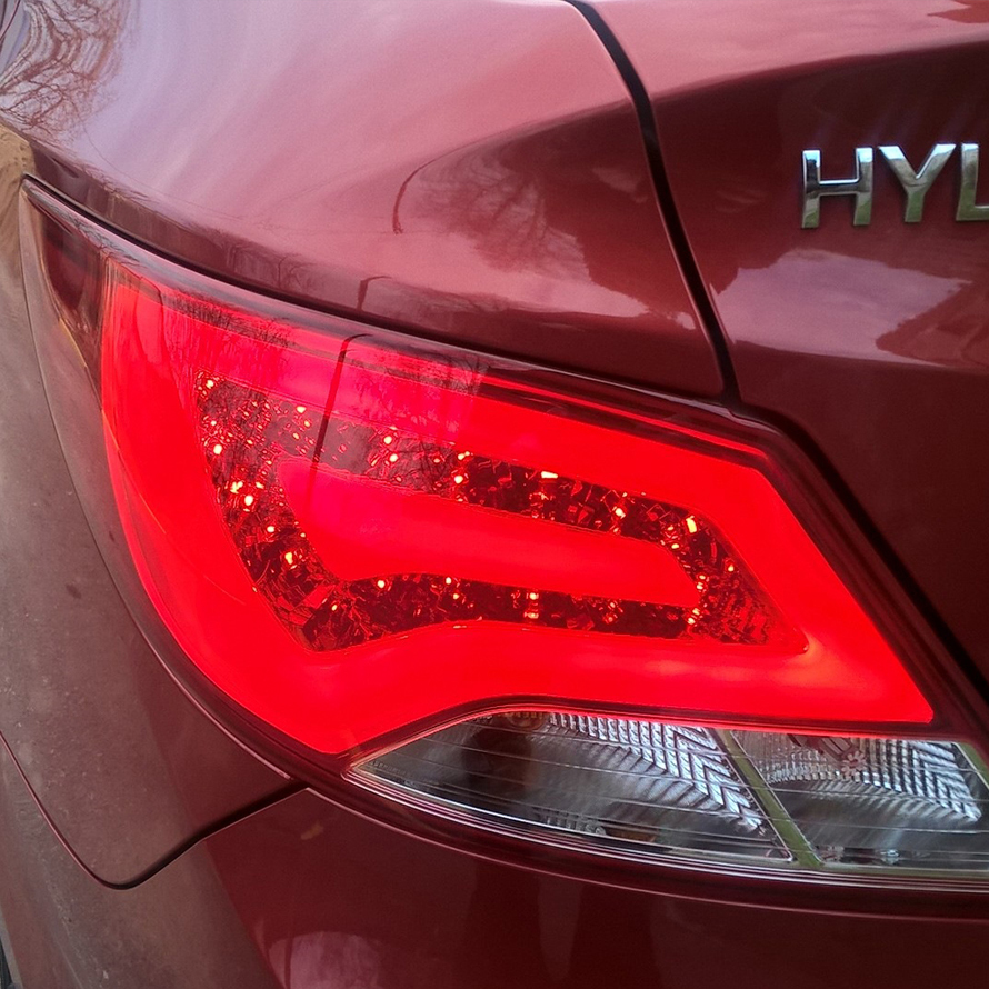 Фонарь солярис. Задние фонари Hyundai Solaris led.