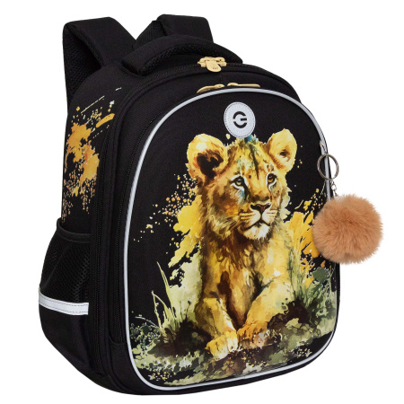 Школьный ранец GRIZZLY RAz-486-9 черный, 28х36х20